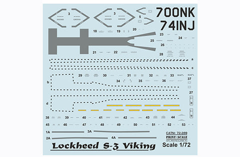 Print Scale 72-289 1/72 Lockheed S-3 Viking In the complete set 1,5 sheets