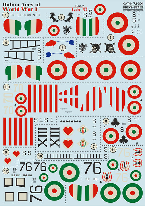 Print Scale 72-301 1/72 Italian Aces of WW Part 2