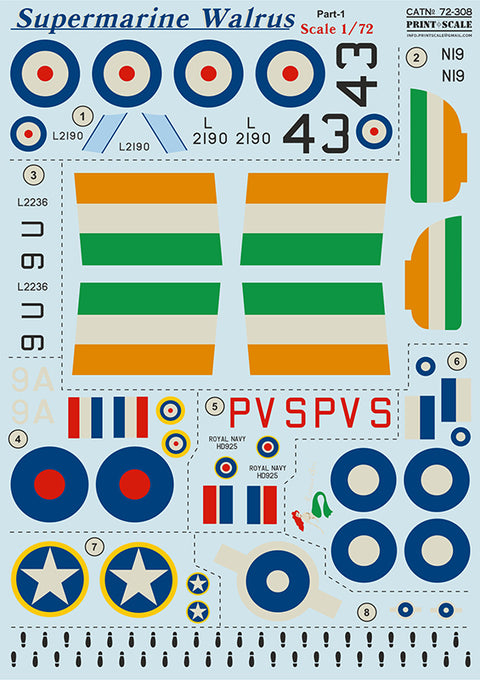 Print Scale 72-308 1/72 Supermarine Walrus