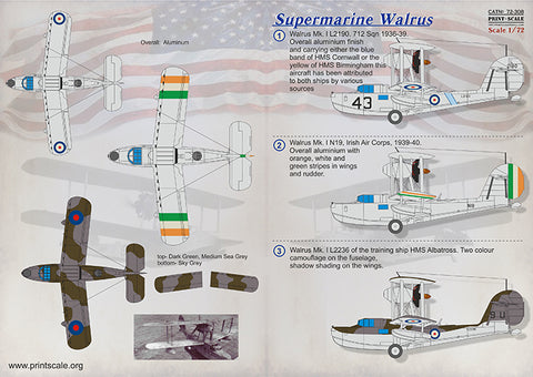 Print Scale 72-308 1/72 Supermarine Walrus