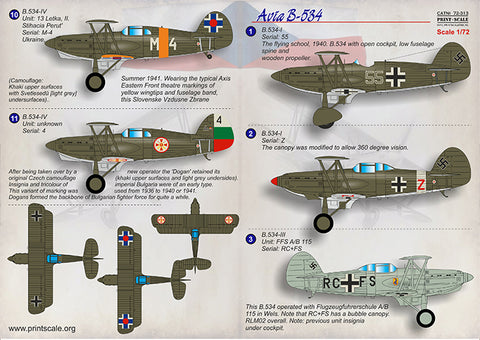 Print Scale 72-313 1/72 Avia B-534