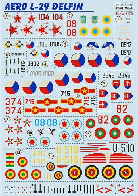 Print Scale 72-318 1/72 L-29 DElfin
