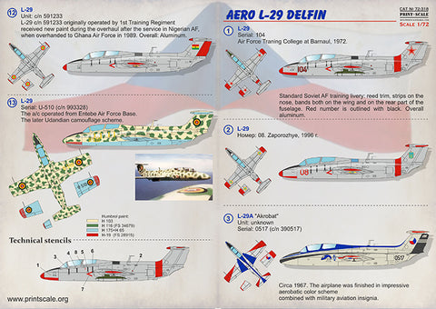 Print Scale 72-318 1/72 L-29 DElfin