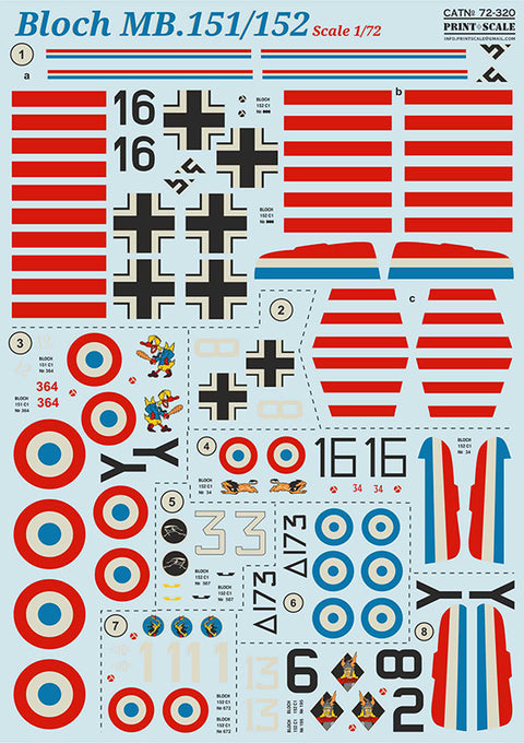 Print Scale 72-320 1/72 Bloch MB.151-152