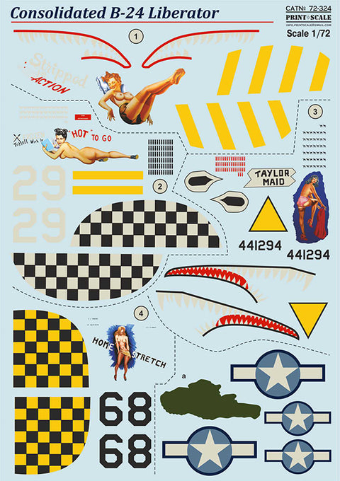 Print Scale 72-324 1/72 B-24 Liberator Part 2 In the complete set 1,5 sheets