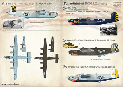 Print Scale 72-324 1/72 B-24 Liberator Part 2 In the complete set 1,5 sheets