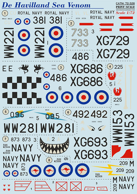 Print Scale 72-326 1/72 De Hevilland Sea Venom