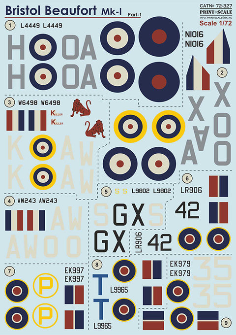 Print Scale 72-327 1/72 Bristol Beaufort Part 1