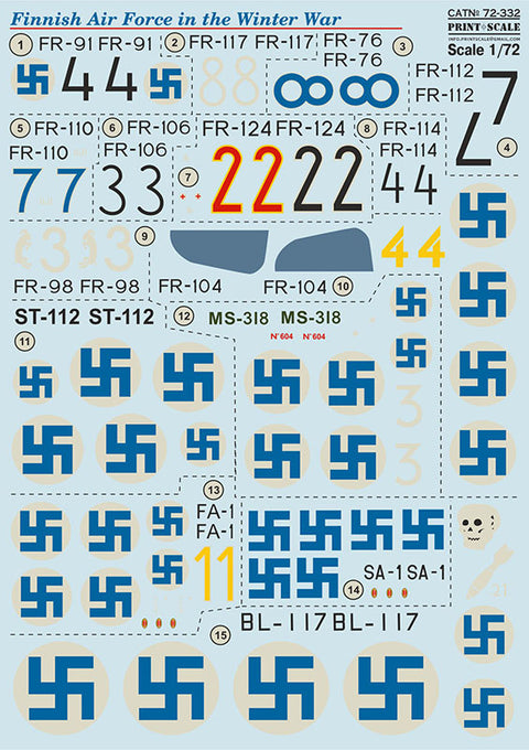 Print Scale 72-332 1/72 Finnish Air Force in the Winter war