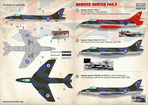 Print Scale 72-336 1/72 Hawker Hunter FGA.9
