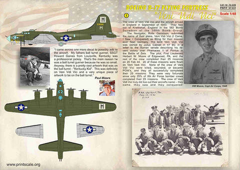 Print Scale 72-339 1/72 B-17 "Veni. Vidi. Vici"