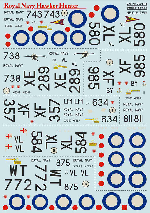 Print Scale 72-348 1/72 Roya Navy Hawker Hunter