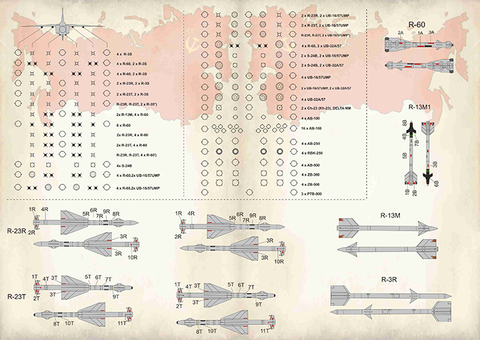Print Scale 72-349 1/72 MiG-23 technical stensils In the complete set 1,5 sheets
