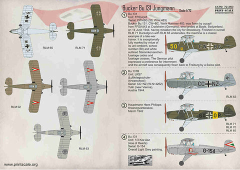 Print Scale 72-350 1/72 Bucker Bu.131