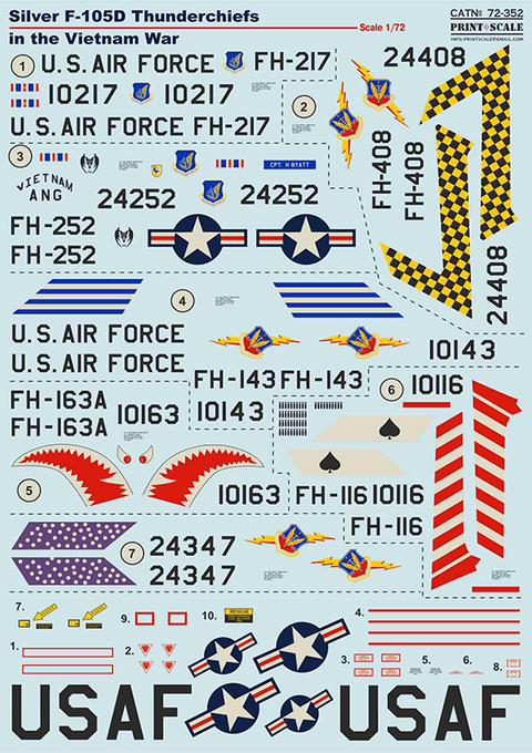 Print Scale 72-352 1/72 Silver F-105D in Viet Nam War