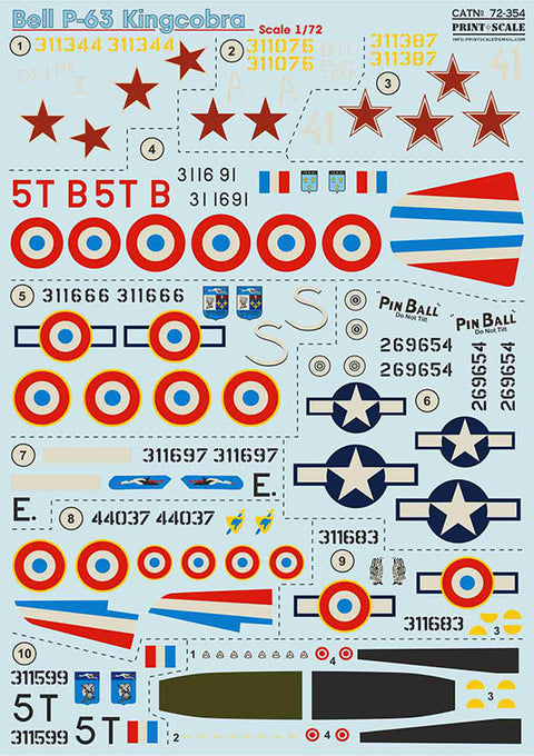 Print Scale 72-354 1/72 Bell P-63 Kingcobra