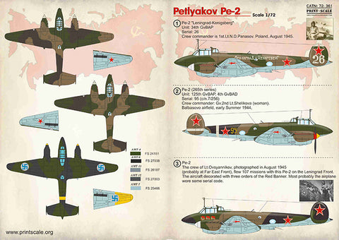 Print Scale 72-361 1/72 Petlyakov Pe-2