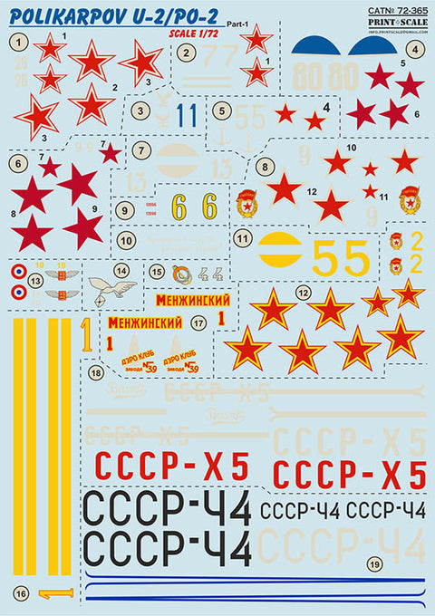 Print Scale 72-365 1/72 Polikarpov U-2/Po-2 Part 1