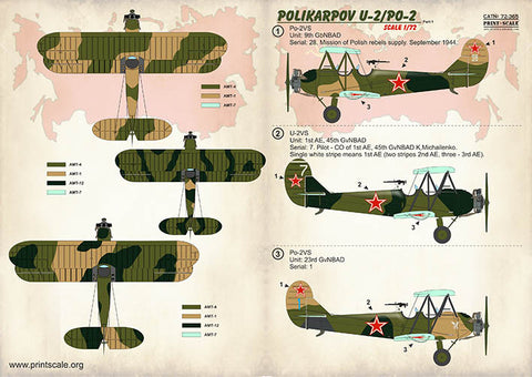 Print Scale 72-365 1/72 Polikarpov U-2/Po-2 Part 1