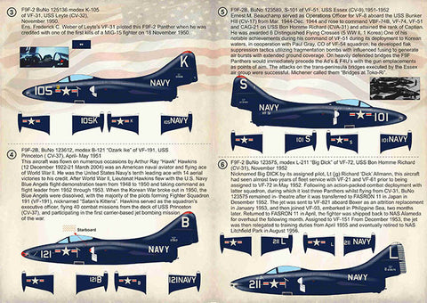 Print Scale 72-372 1/72 Navy F9F-2 -3 Panthers in Combat over Korea