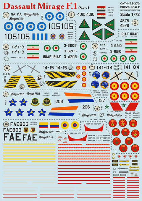 Print Scale 72-373 1/72 Dassault Mirage F.1 Part 1