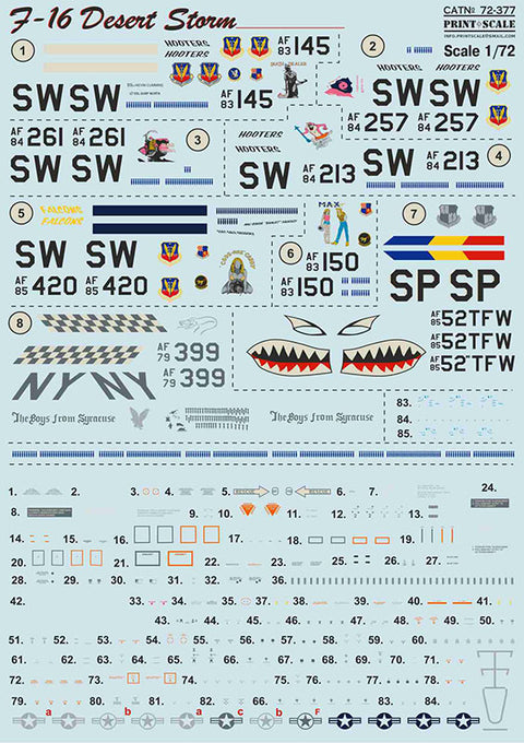 Print Scale 72-377 1/72 F-16 Desert Storm