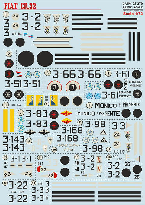 Print Scale 72-379 1/72 Fiat Cr.32 Spanish Civil War