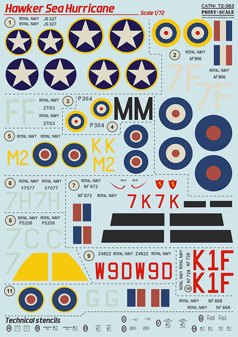 Print Scale 72-383 1/72 Hawker Sea Hurrikane