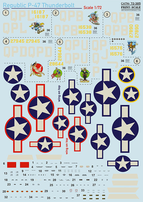Print Scale 72-385 1/72 Republic P-47 Thunderbolt 72-385 Scale 1/72