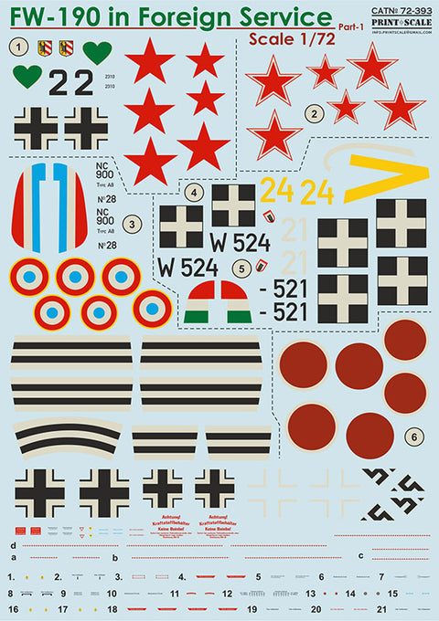 Print Scale 72-393 1/72 FW-190 in Foreign Service Part 1