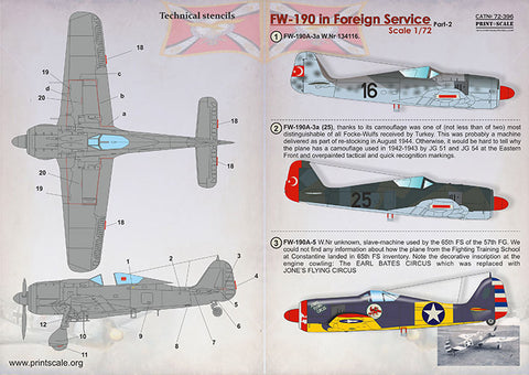 Print Scale 72-396 1/72 FW-190 in Foreign Service Part 2