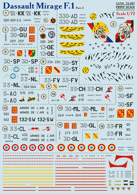 Print Scale 72-397 1/72 Mirage F.1CG Part 2