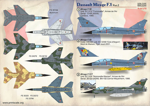 Print Scale 72-397 1/72 Mirage F.1CG Part 2