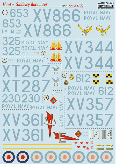 Print Scale 72-401 1/72 Hawker Siddeley Buccaneer Part 1 The complete set 1,5 leaf