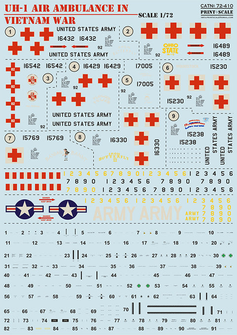 Print Scale 72-410 1/72 UH-1 Air Ambulance in Vietnam War