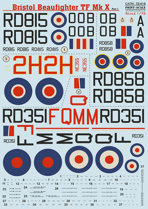 Print Scale 72-416 1/72 Beaufighter Mk.X