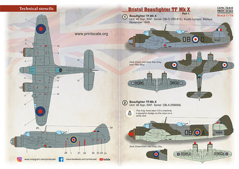 Print Scale 72-416 1/72 Beaufighter Mk.X