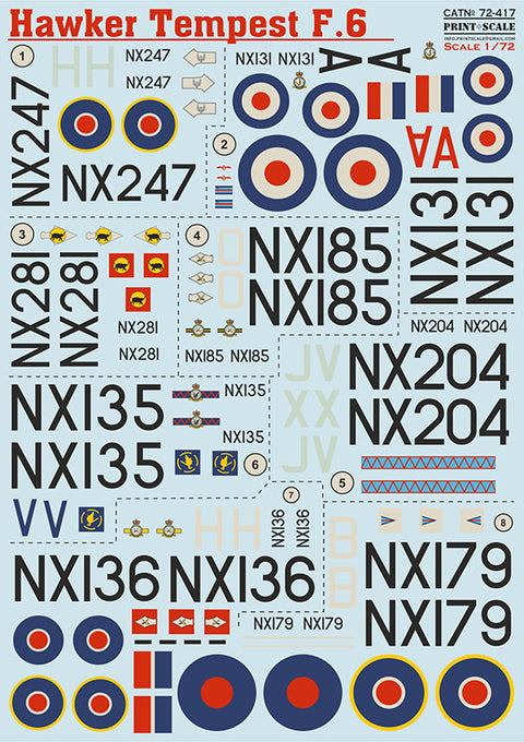 Print Scale 72-417 1/72 Hawker Tempest F.6 72-417 Scale 1/72