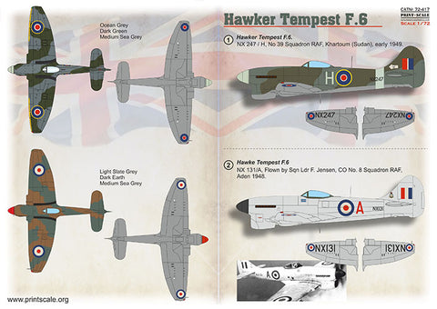 Print Scale 72-417 1/72 Hawker Tempest F.6 72-417 Scale 1/72