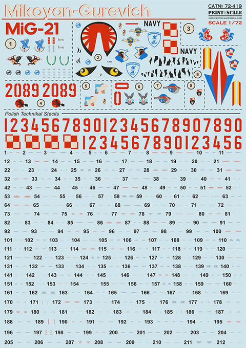 Print Scale 72-419 1/72 MiG-21 Polish Air Force