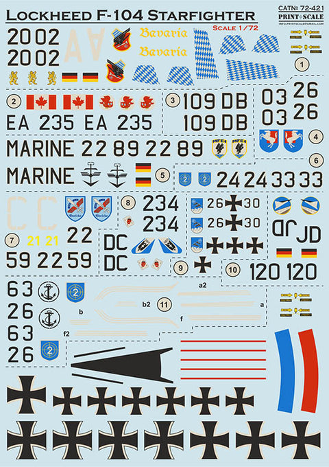 Print Scale 72-421 1/72 Lockheed F-104 Starfigter