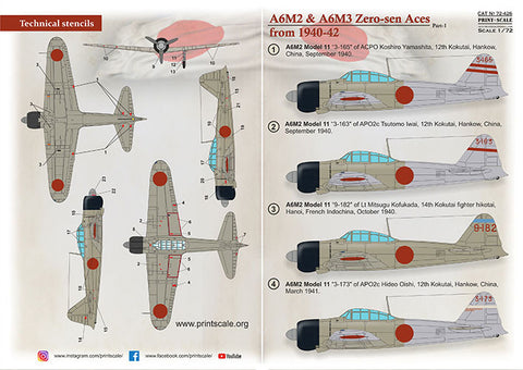 Print Scale 72-426 1/72 A6M Zero-Sen Aces Part 1
