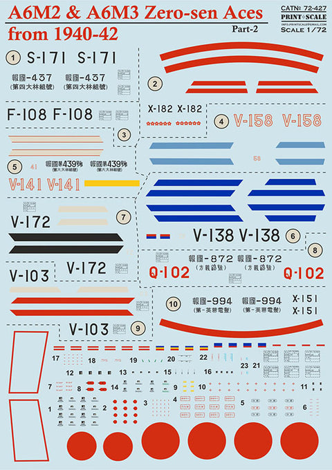 Print Scale 72-427 1/72 A6M Zero-Sen Aces Part 2