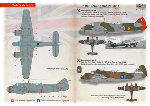 Print Scale 72-436 1/72 Bristol Beaufighter Mk.X Part 2