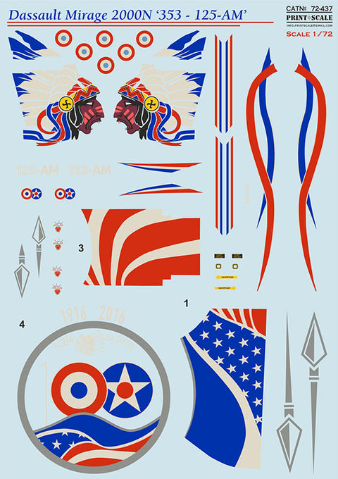 Print Scale 72-437 1/72 Mirage 2000N The complete set 1,5 leaf