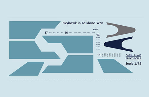 Print Scale 72-440 1/72 Skyhawk in Falkland War Part 2 The complete set 1,5 leaf