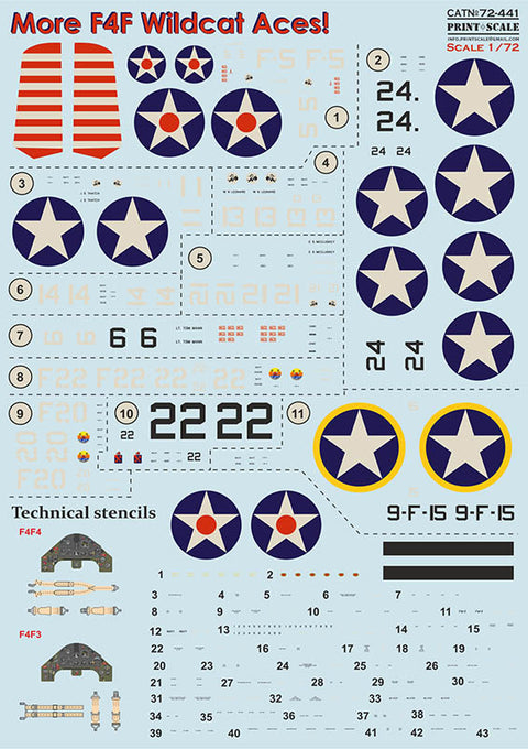 Print Scale 72-441 1/72 F4F Wildcat Aces (with 3D instrumental panel)