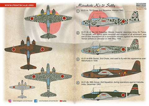 Print Scale 72-444 1/72 Mitsubishi Ki-21 Sally 72-444 Scale 1/72