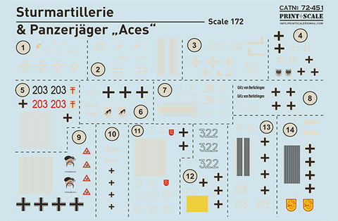 Print Scale 72-451 1/72 Sturmartillerie and Panzerjager Aces