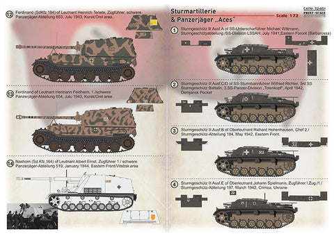 Print Scale 72-451 1/72 Sturmartillerie and Panzerjager Aces